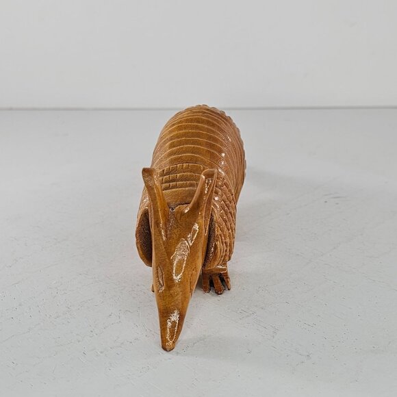 Vintage Hand Carved Wooden Armadillo Realistic Folk Art Antonio Monteiro - Picture 3 of 8